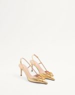 VLOGO SIGNATURE SLINGBACK PUMP IN LAMINATED NAPPA LEATHER 80MM